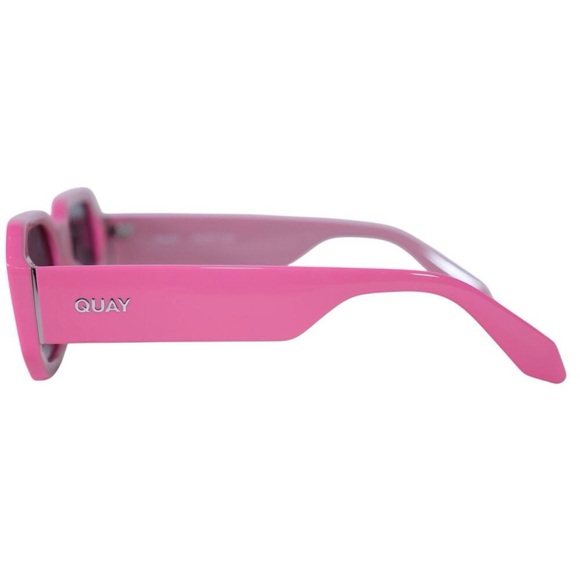 QUAY Hyped Up Sunglasses Polarized Pink Frame Smoke Lenses Retro NWT - Picture 11 of 15